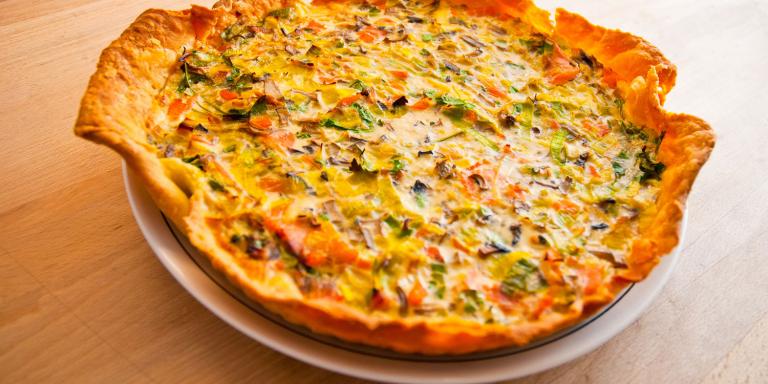 Spring Vegetable Quiche spring vegetable quiche in a gluten-free crust