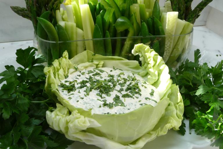 Green Goddess Dressin a creamy vegetable sauce for dipping