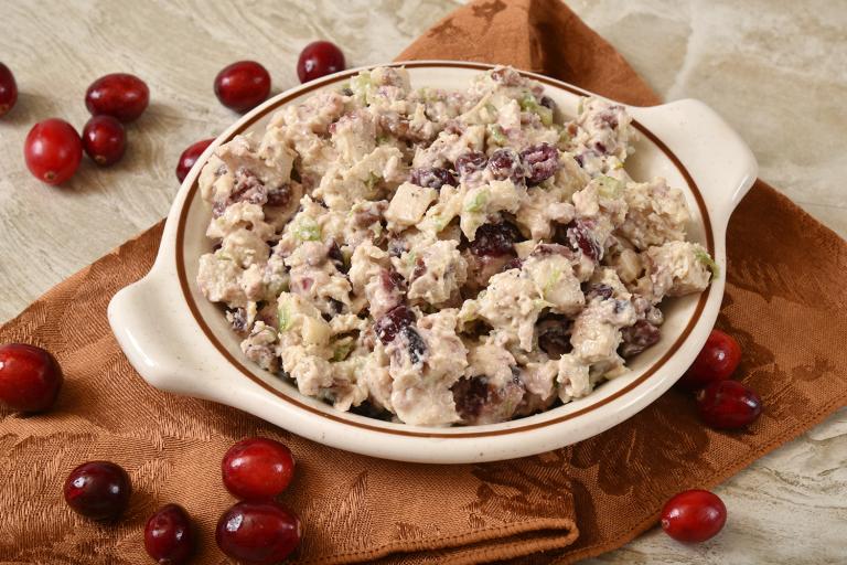 Turkey-Cran Salad Wraps fresh turkey salad spread with cranberries