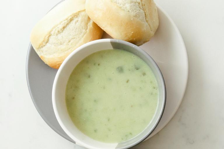 Chilled Avocado and Cucumber Soup a creamy bowl of green soup