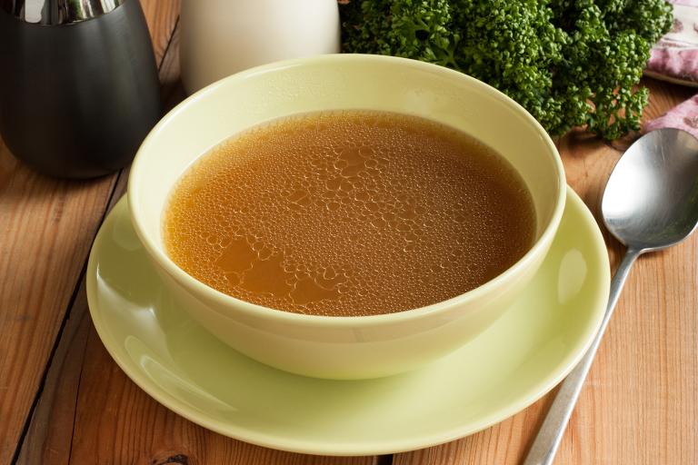 Turkey Bone Broth a dish of nourishing turkey bone broth